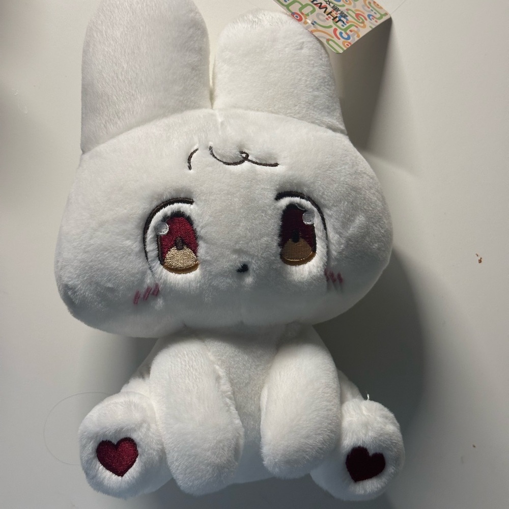 White Plush Bunny with Heart Details Sanrio